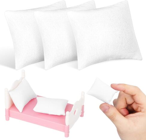 1:12 Scale Miniature Dollhouse Pillows Cozy Tiny Sofa Cushion Models Soft Cloth White Decorative Pillows for DIY Projects Mini Furniture and Home Decor Accessories (6pcs) in Saudi Arabia