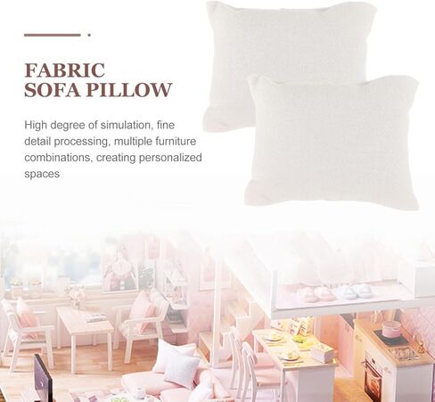 1:12 Scale Miniature Dollhouse Pillows Cozy Tiny Sofa Cushion Models Soft Cloth White Decorative Pillows for DIY Projects Mini Furniture and Home Decor Accessories (6pcs) in Saudi Arabia
