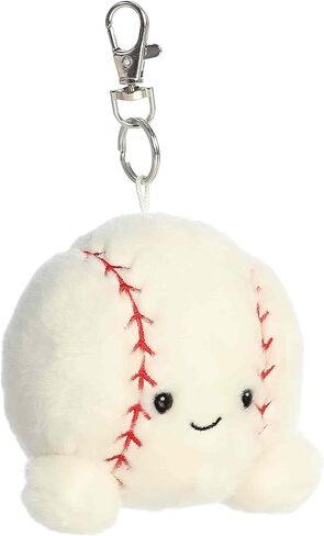 Aurora® Adorable Palm Pals™ Slugger Baseball™ Clip-On - Fun Collectible Plush for Kids and Adult Collectors - Perfect for Decorating Rooms and Birthday Gifts - White 4 Inches in Saudi Arabia