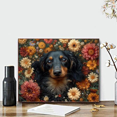 QACEYID Paint by Number for Adults, Tumbling Dachshund, Oil Painting for Beginner Students, DIY Acrylic Painting Kit for Room Decor Gift 16 x 20 Inch, Vibrant in Saudi Arabia