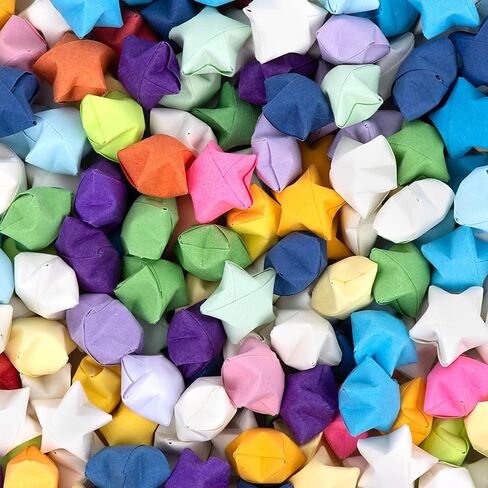 Origami Lucky Stars - 600pcs Mixed Colors Handmade Wishing Stars Paper for Valentine's Day, Party Decor, Wedding Embellishments & Home Decoration in Saudi Arabia