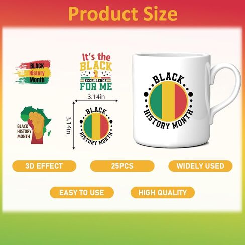 25 Pcs Black History Month Decorations, Black History UV DTF Cup Wraps for 16 oz Glass Cups, African American Proud Cold Transfer Sticker Gifts for Women Man DIY Crafts in Kuwait