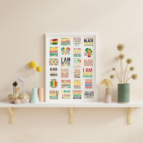 25 Pcs Black History Month Decorations, Black History UV DTF Cup Wraps for 16 oz Glass Cups, African American Proud Cold Transfer Sticker Gifts for Women Man DIY Crafts in Kuwait