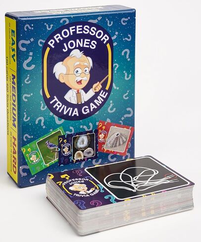 Trivia Game by Professor Jones – 450 Questions with Easy, Medium & Hard Levels, Photo Challenge Cards, Family Trivia Game for Adults & Teens, Party & Game Night Trivia Cards in Saudi Arabia