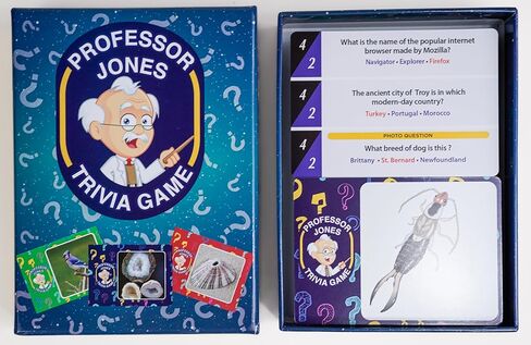 Trivia Game by Professor Jones – 450 Questions with Easy, Medium & Hard Levels, Photo Challenge Cards, Family Trivia Game for Adults & Teens, Party & Game Night Trivia Cards in Saudi Arabia