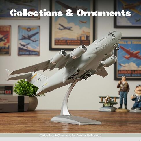 1/200 مقياس C-17 Globemaster نموذج النقل الكلاسيكي الأمريكي النقل العسكري المعدني دييكاست نموذج طائرة لمجموعة الكبار أو هدية (لوحة رمادية) in Kuwait
