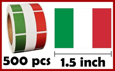 CupaPlay 500 PCS Italy Flag Stickers Carnival Birthday Theme National Day of Italy Italian Mexico Party Favors Containers Letter DIY Fruit Labels Decals Sticker in Saudi Arabia