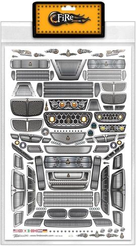 ملصقات FIRE BRAND RC® Grills RC - ورقة فينيل متعددة المقاسات مقاس 8.5 بوصة × 14 بوصة - طباعة 8 ألوان مع طلاء معدني وطلاء للأشعة فوق البنفسجية - مقطوعة بالقالب لسهولة الاستخدام in Saudi Arabia