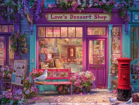 أحجية مكونة من 500 قطعة للبالغين - أحجية الصور المقطوعة من Love's Dessert Shop 500 قطعة للبالغين وكبار السن - ورق معاد تدويره صديق للبيئة - هدية لعبة ممتعة ومليئة بالتحديات للأصدقاء والعائلة (20.5 × 15 بوصة) in Kuwait