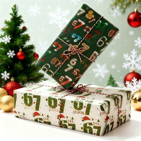 67 Christmas Wrapping Paper, 6 7 Meme Funny Christmas Wrap Paper,67 Wrapping Paper, Unique Six Seven Festive wrapping Papers,Gift Wrap with Santa 67 Meme in Kuwait