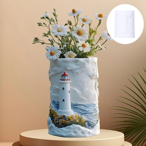 حامل قلم مزهرية المنارة قالب سيليكون من الراتنج، حامل قلم مزهرية على شكل برج DIY حامل قلم طين الجبس والخرسانة المجففة قالب حرفي لتزيين المنزل هدية العيد in Kuwait