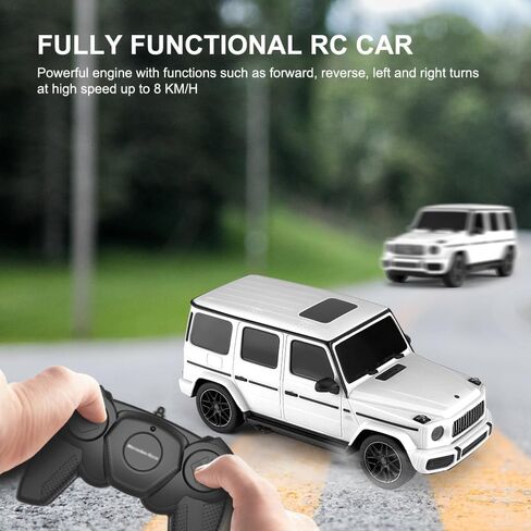 سيارة تحكم عن بعد بمقياس 1:24 لسيارة Mercedes G63، طراز الطرق الوعرة 2.4 جيجا هرتز، سيارات RC، هدية سيارة سباق رياضية كهربائية للبالغين والأطفال والأولاد والبنات - أبيض in Kuwait