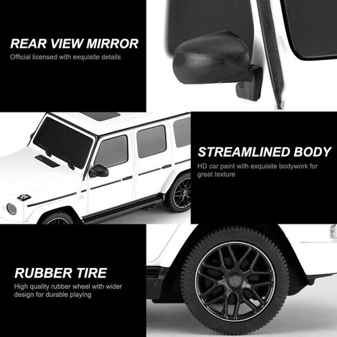 سيارة تحكم عن بعد بمقياس 1:24 لسيارة Mercedes G63، طراز الطرق الوعرة 2.4 جيجا هرتز، سيارات RC، هدية سيارة سباق رياضية كهربائية للبالغين والأطفال والأولاد والبنات - أبيض in Kuwait