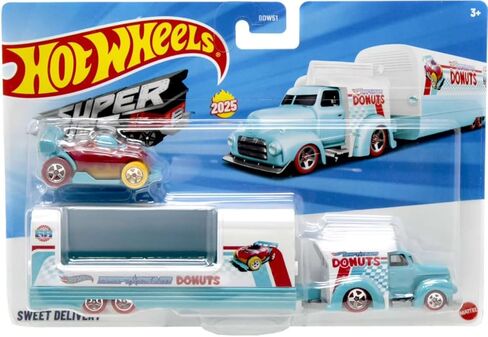 Hot Wheels Super Rigs Sweet Delivery [أزرق وأبيض] (Drift Team Donuts) جديد لعام 2025! مركبة مصبوبة بمقياس 1:64 in Saudi Arabia