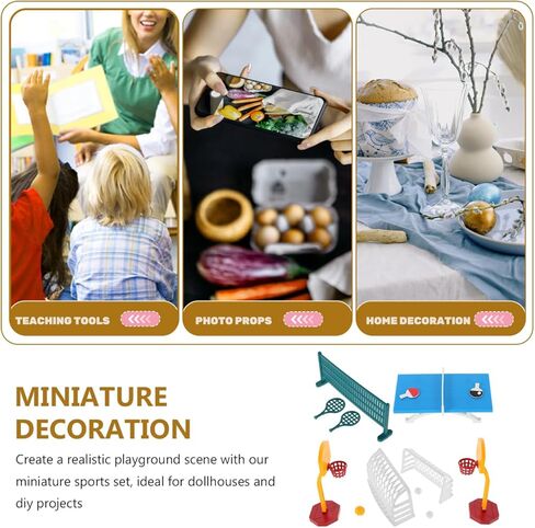 Miniature Dollhouse Sports Accessories Mini Playground Kit DIY Miniature Toy for Dollhouse or Sand Table DIY Craft Home Decor Present in Kuwait