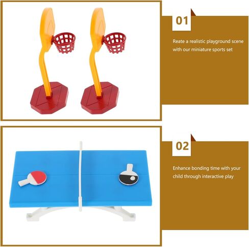 Miniature Dollhouse Sports Accessories Mini Playground Kit DIY Miniature Toy for Dollhouse or Sand Table DIY Craft Home Decor Present in Kuwait