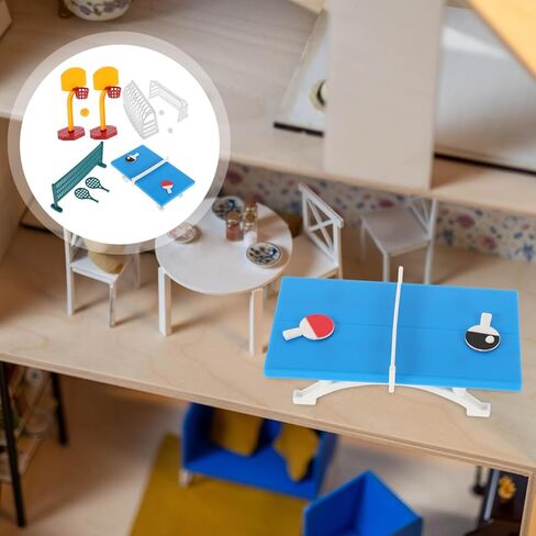 Miniature Dollhouse Sports Accessories Mini Playground Kit DIY Miniature Toy for Dollhouse or Sand Table DIY Craft Home Decor Present in Kuwait