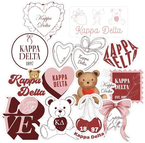 Kappa Delta - Sticker Sheet - Teddy Bears and Sisterhood Love Theme in Saudi Arabia
