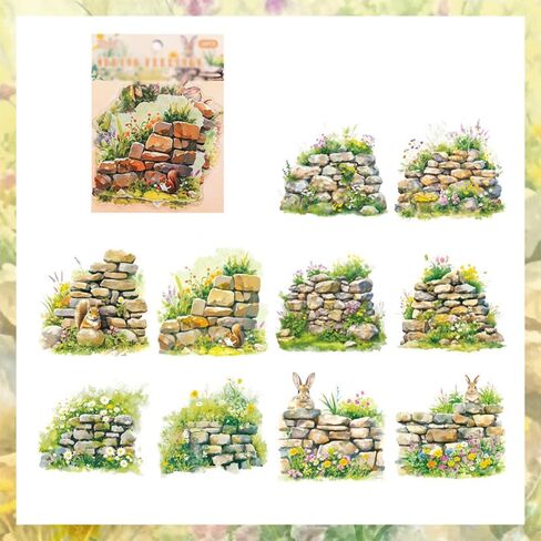 Vintage Scrapbook Stickers Set Garden Landscape Plants Sticker Book for Adults Sticker Journaling Stickers for Scrapbooking in Saudi Arabia