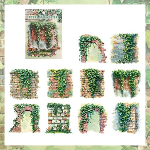 Vintage Scrapbook Stickers Set Garden Landscape Plants Sticker Book for Adults Sticker Journaling Stickers for Scrapbooking in Saudi Arabia