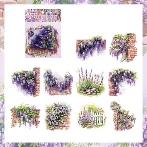 Vintage Scrapbook Stickers Set Garden Landscape Plants Sticker Book for Adults Sticker Journaling Stickers for Scrapbooking in Saudi Arabia