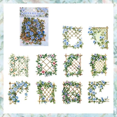 Vintage Scrapbook Stickers Set Garden Landscape Plants Sticker Book for Adults Sticker Journaling Stickers for Scrapbooking in Saudi Arabia