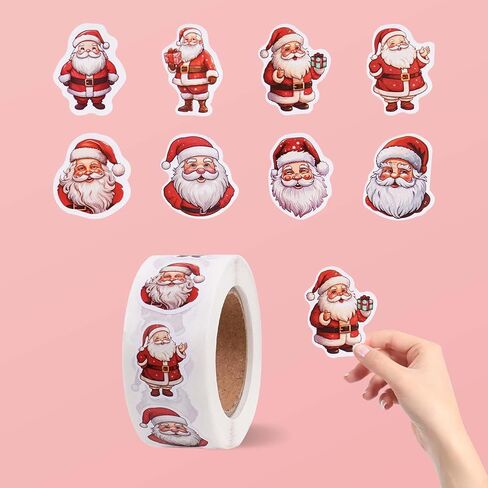 Roll Christmas Stickers - Holiday Party Decor, Envelopes, Magazines, Crafts, DIY Scrapbooks & Christmas Decor, 1inch 500PCS in Saudi Arabia