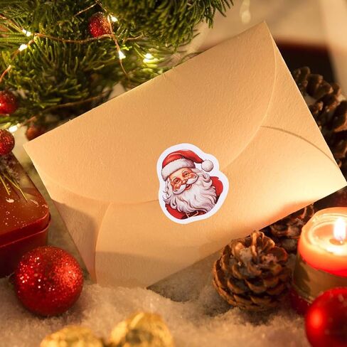 Roll Christmas Stickers - Holiday Party Decor, Envelopes, Magazines, Crafts, DIY Scrapbooks & Christmas Decor, 1inch 500PCS in Saudi Arabia