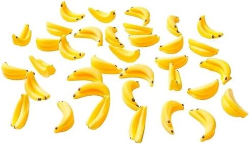 35Pcs Yellow Miniature Bananas 1/12 Scale Banana Models Miniature Fruit Fake Mini Fruits for Mini House Kitchen Fairy Garden Decor，Dollhouse Accessories，Dollhouse Décor in Saudi Arabia