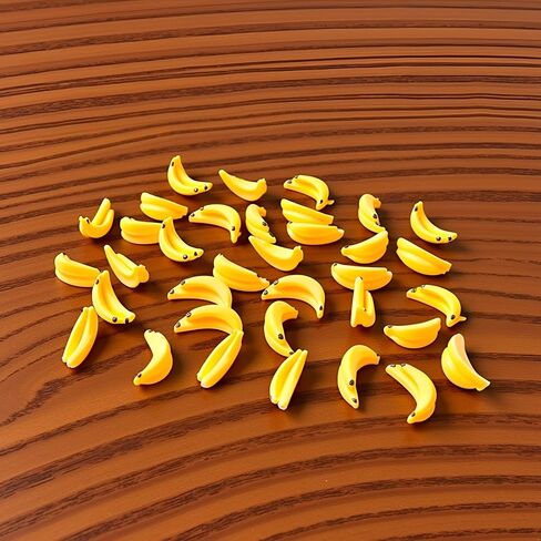 35Pcs Yellow Miniature Bananas 1/12 Scale Banana Models Miniature Fruit Fake Mini Fruits for Mini House Kitchen Fairy Garden Decor，Dollhouse Accessories，Dollhouse Décor in Saudi Arabia