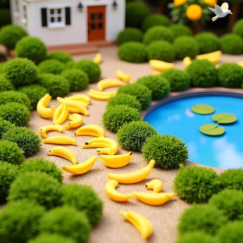 35Pcs Yellow Miniature Bananas 1/12 Scale Banana Models Miniature Fruit Fake Mini Fruits for Mini House Kitchen Fairy Garden Decor，Dollhouse Accessories，Dollhouse Décor in Saudi Arabia