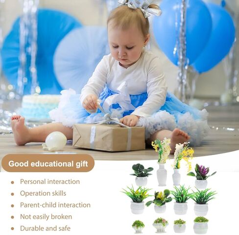 13 قطعة من نباتات بوعاء مصغرة من Angoily لإكسسوارات بيت الدمية نماذج بونساي للحديقة الصغيرة ديكورات خضراء مزيفة in Kuwait