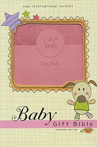 Personalized Bible Custom Text Your Name NIV Baby Gift Bible Holy Bible Leathersoft Pink Comfort Print Keepsake Edition Custom Made Gift for Baptisms Christenings Birthdays Celebrations Holidays in Saudi Arabia