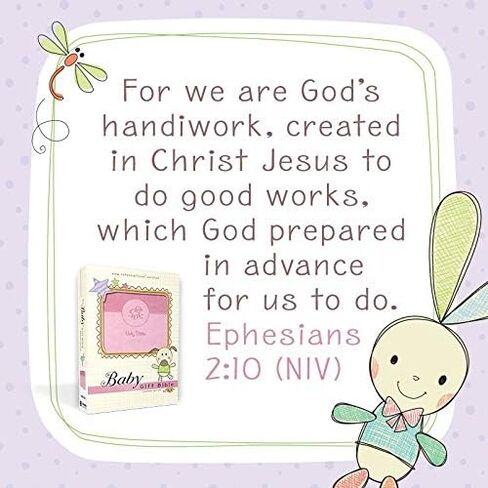 Personalized Bible Custom Text Your Name NIV Baby Gift Bible Holy Bible Leathersoft Pink Comfort Print Keepsake Edition Custom Made Gift for Baptisms Christenings Birthdays Celebrations Holidays in Saudi Arabia