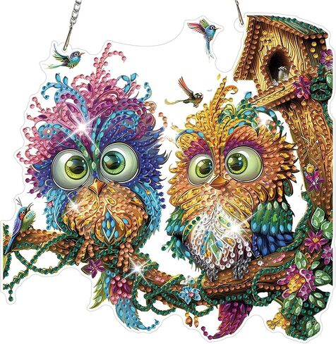 HEIBAGO Cat Diamond Art Hanging Kits for Adults, Diamond Art Suncatchers, 5D Special Shape Diamond Painting Pendant, DIY Window Ornament Gifts for Home Garden Door Wall Decor 8.3 x 8.3 Inch in Saudi Arabia