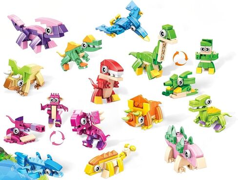 24 Packs Animals Building Sets for Kids,3 in 1, 72 Kinds of Transformable Building Block Toy,Compatible with Lego Party Favors,Classroom Student Prizes Birthday Gifts for Kid Age 6+ in Saudi Arabia