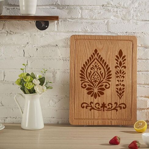 FINGERINSPIRE 12 قطعة استنسل نمط ماندالا مع فرشاة 7.9 × 7.9 بوصة 12 نمطًا من تصميم الأزهار استنسل استنسل زهور ماندالا استنسل بلاستيكي قابل لإعادة الاستخدام للرسم على الخشب والأرضيات والجدار والقماش in Kuwait