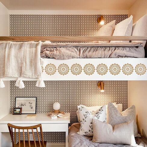 FINGERINSPIRE 12 قطعة استنسل نمط ماندالا مع فرشاة 7.9 × 7.9 بوصة 12 نمطًا من تصميم الأزهار استنسل استنسل زهور ماندالا استنسل بلاستيكي قابل لإعادة الاستخدام للرسم على الخشب والأرضيات والجدار والقماش in Kuwait