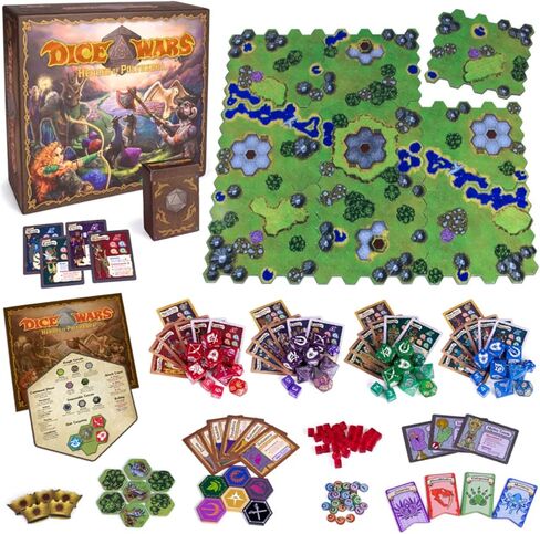 Wiz Dice - Dice Wars: Heroes of Polyhedra | PVP Skirmish Board Game for 2-4 Players | Roll Your Army & Generate a Random Map, & Battle | Ages 14 and Up in Kuwait