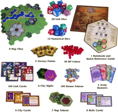 Wiz Dice - Dice Wars: Heroes of Polyhedra | PVP Skirmish Board Game for 2-4 Players | Roll Your Army & Generate a Random Map, & Battle | Ages 14 and Up in Kuwait