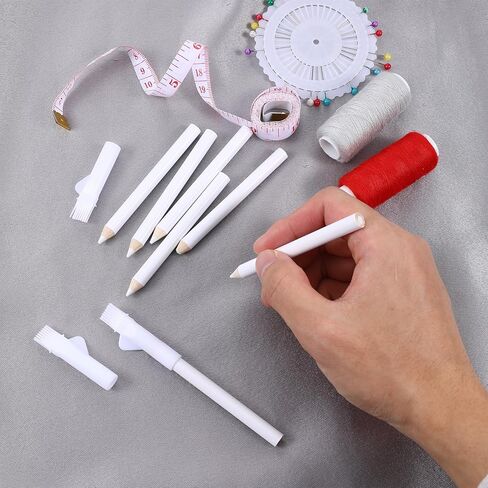 Hpmjz 12 قطعة من علامات خياطي القماش للخياطة، قلم خياطة قابل للغسل مع غطاء قلم خياطة الطباشير للنسيج القابل للذوبان في الماء، أدوات تتبع اللحف، تطريز الحرف اليدوية in Kuwait