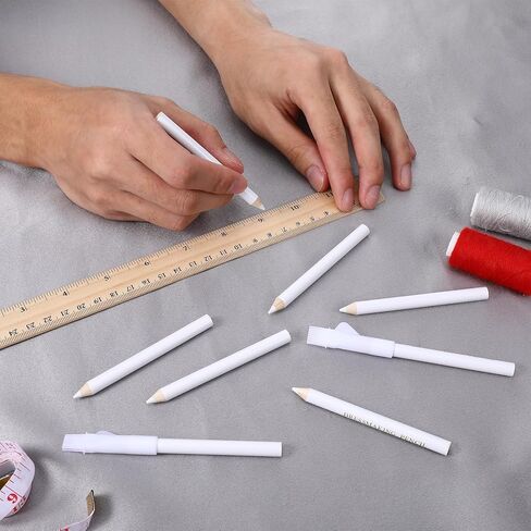 Hpmjz 12 قطعة من علامات خياطي القماش للخياطة، قلم خياطة قابل للغسل مع غطاء قلم خياطة الطباشير للنسيج القابل للذوبان في الماء، أدوات تتبع اللحف، تطريز الحرف اليدوية in Kuwait