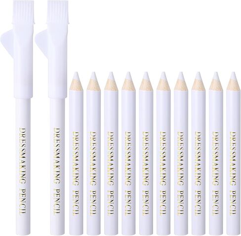 Hpmjz 12 قطعة من علامات خياطي القماش للخياطة، قلم خياطة قابل للغسل مع غطاء قلم خياطة الطباشير للنسيج القابل للذوبان في الماء، أدوات تتبع اللحف، تطريز الحرف اليدوية in Kuwait