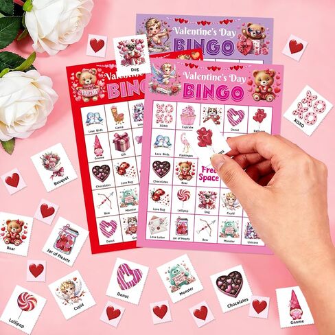 ceiba tree Valentines Day Bingo Cards 24 Players for Kids Adults School Classroom Gifts Fun Party Supplies Favors Games Family Large Group Activities in Saudi Arabia