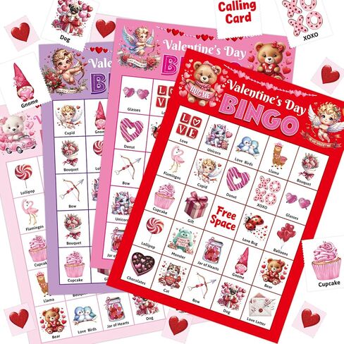 ceiba tree Valentines Day Bingo Cards 24 Players for Kids Adults School Classroom Gifts Fun Party Supplies Favors Games Family Large Group Activities in Saudi Arabia