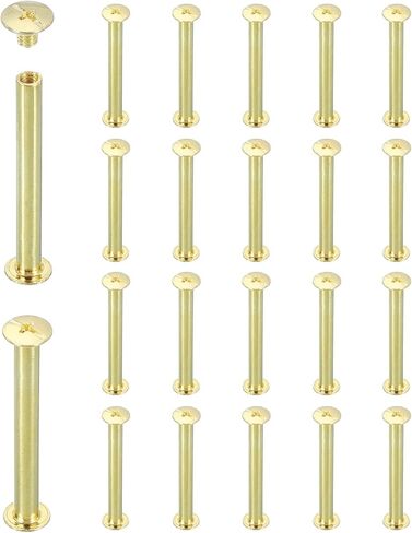 uxcell 20 Sets Chicago Screw Rivets M5x50mm Metal Phillips Head Post Nail Rivet Stud Screws Connectors for DIY Leather Belt Bag Craft Bookbinding, Bronze in Saudi Arabia