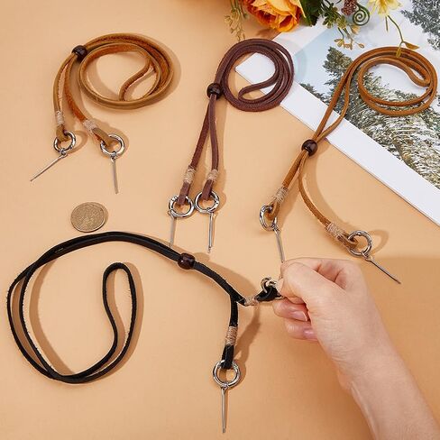 4Pcs Hat Chin Strap 4 Colors Removable Cap Chin Cord Western Hat Chins Strap with Cotter Pins for Men Women Sun and Outdoor Hats Cowboy Supplies in Saudi Arabia