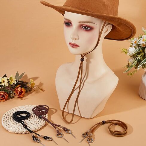 4Pcs Hat Chin Strap 4 Colors Removable Cap Chin Cord Western Hat Chins Strap with Cotter Pins for Men Women Sun and Outdoor Hats Cowboy Supplies in Saudi Arabia