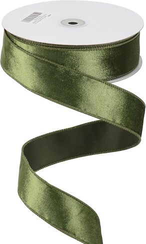 MEEDEE Lime Green Velvet Ribbon 1.5 Inch Thick Velvet Wired Ribbon 25 Yards Spool for Christmas Tree, Gift Wrapping, Garland, Wreaths, Bows, Crafts Supply in Saudi Arabia