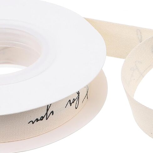 20 Yards Just for You Cotton Ribbons, Herringbone Twill Tape Ribbons for Gift Wrapping Natural Cotton Herringbone Ribbon Cottons Ribbon with Just for You, Natural Farmhouse Ribbo for Birthday in Saudi Arabia